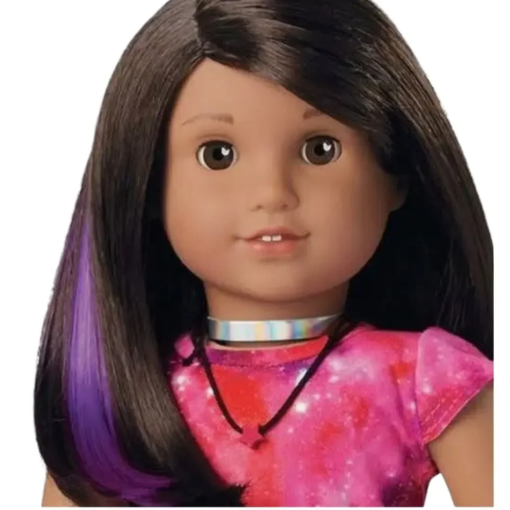 American Girl Luciana Meet Necklace Doll Jewelry Red Star Black Slide Knot Rope